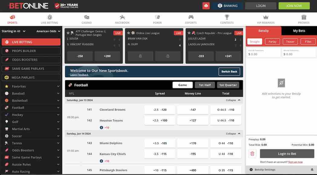 best Florida sports betting sites - BetOnline sportsbook odds