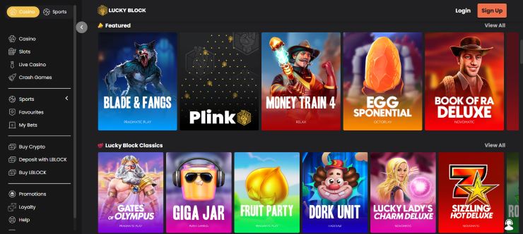 Lucky Block Casino Featured Games
