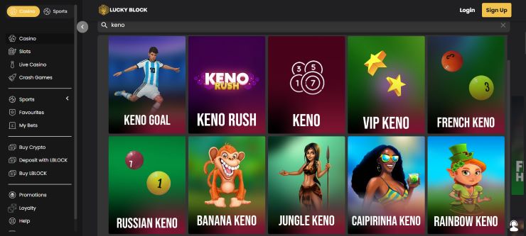 Lucky Block Keno