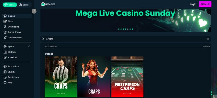 Mega Dice Craps