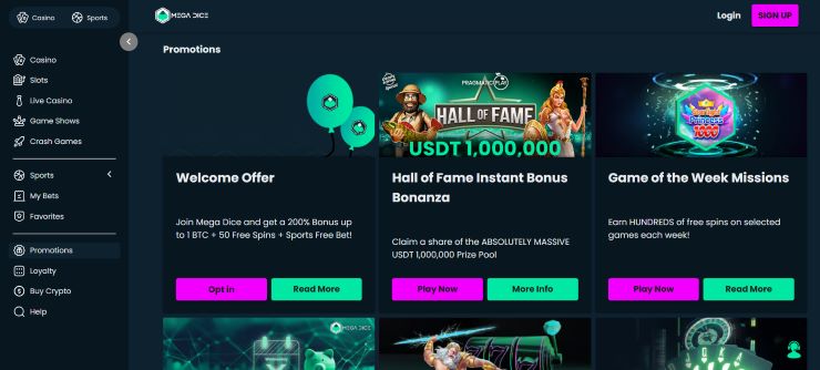 Mega Dice Promotions and Offers