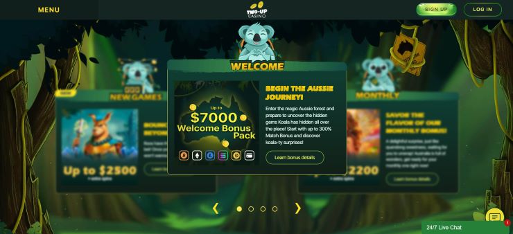 Two Up Casino New Player Bonus