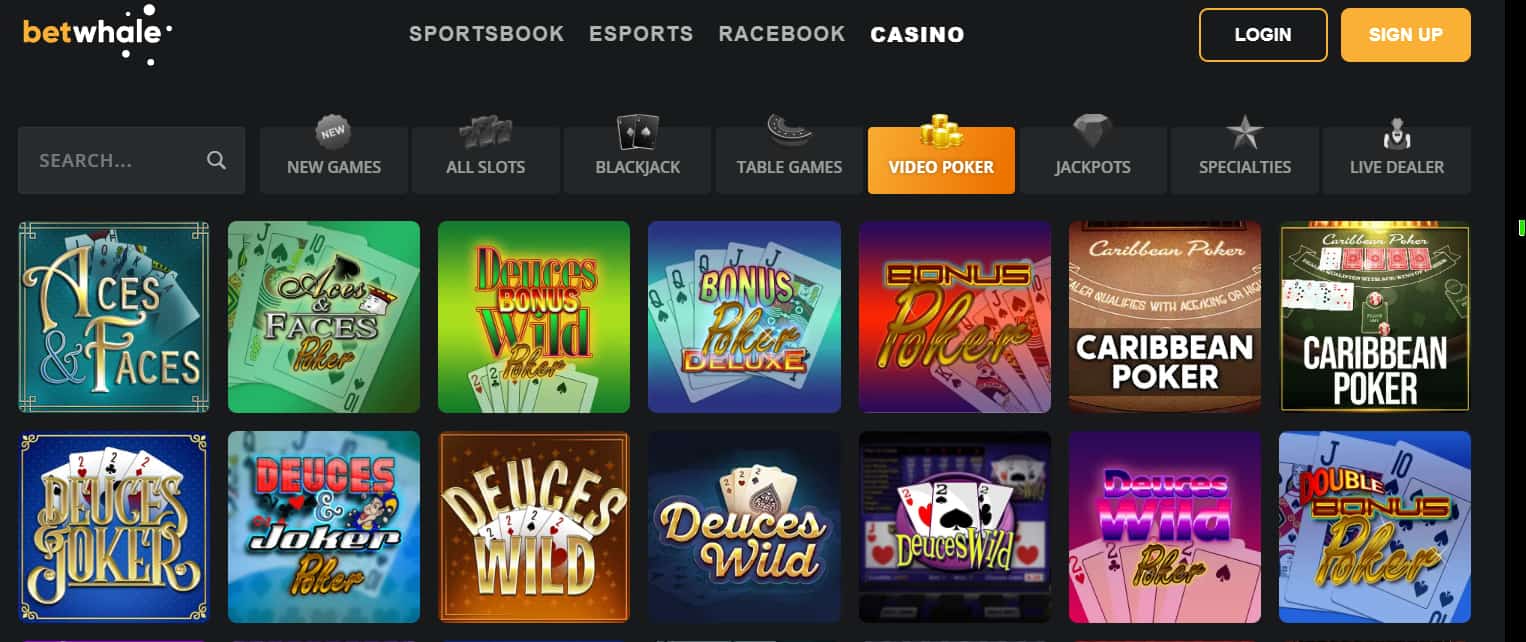 best online gambling sites betwhale video poker