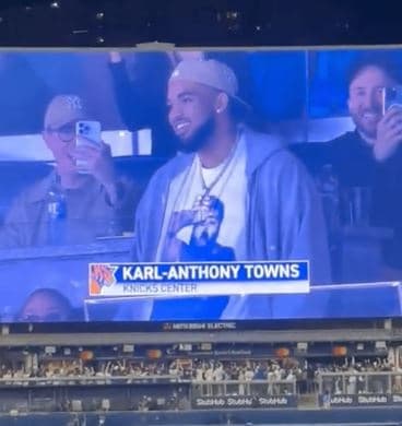 Knicks' Karl-Anthony Towns Trolls Celtics With 'F—k Boston' Shirt At Mets-Yankees Game
