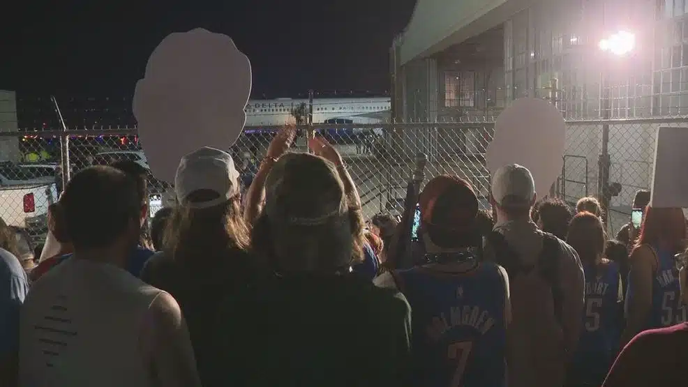 WATCH: OKC Fans Rally At Airport To Welcome Team After Blowout Loss To Pacers