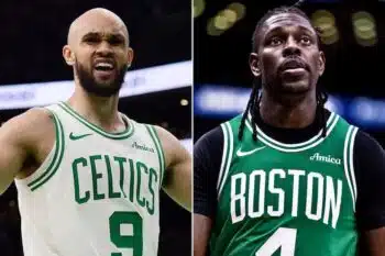 Jrue Holiday and Derrick White pic