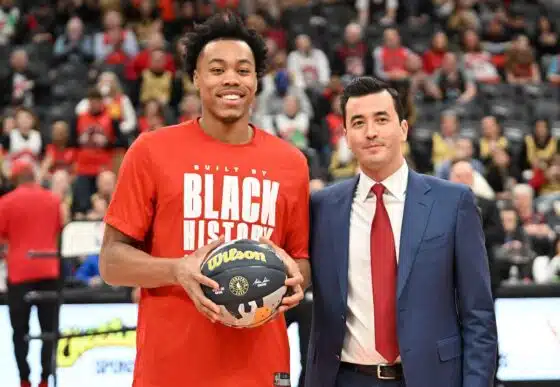 Bobby Webster with Scottie Barnes
