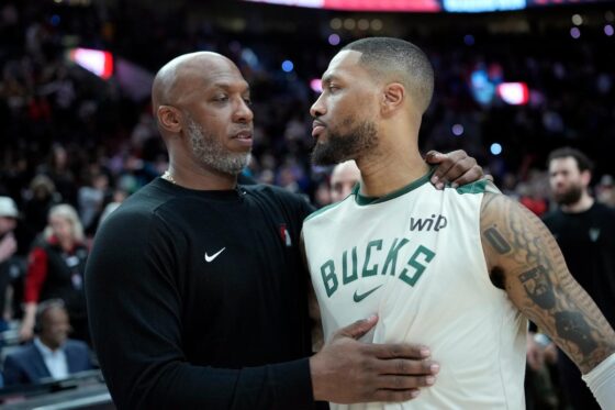 Damian Lillard with Chauncey Billups
