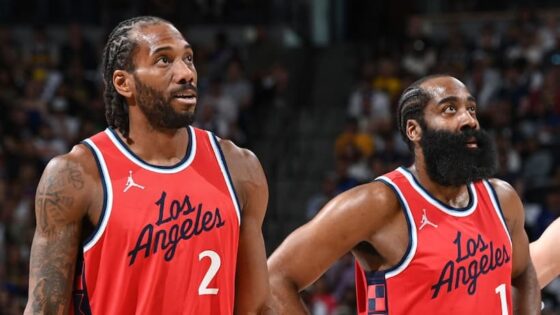 Kawhi Leonard and James Harden Clippers pic